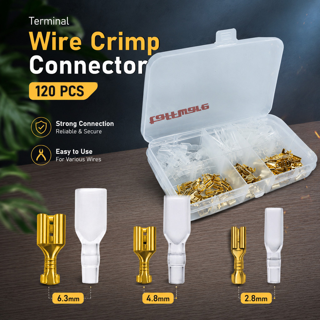 Taffware Terminal Wire Crimp Connector Spade Kit 120 ชิ้น - SC7