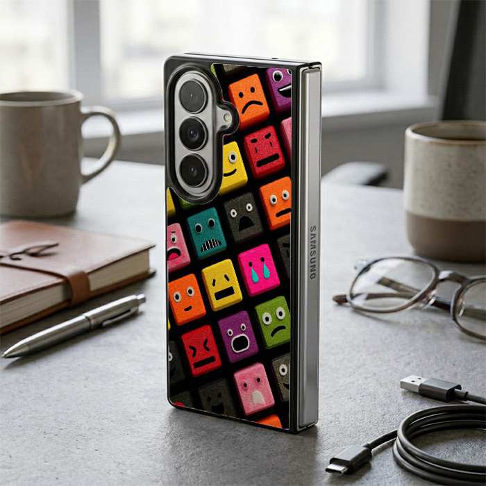 เคส เคส Samsung Z Fold 7 6 5 4 3 Emoji Cube Art