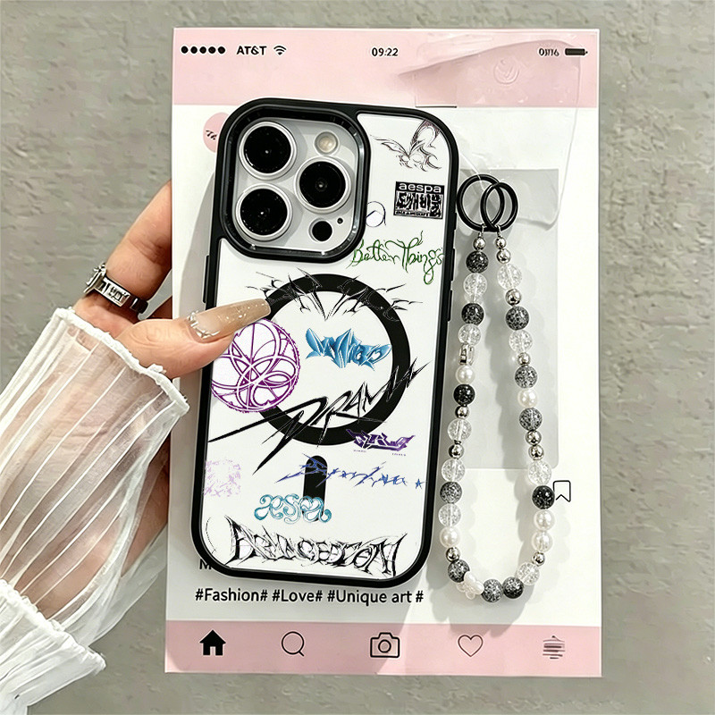 สีดําGraffiti Magnetic SimpleปลอกHp Samsung A07 A27 A17 A37 A57 5G A27 A06 A56 5G A55 A54 A15 A26 S2