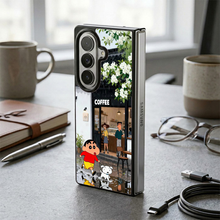 เคส เคส Samsung Z Fold 7 6 5 4 3 Rainy Cafe Anime