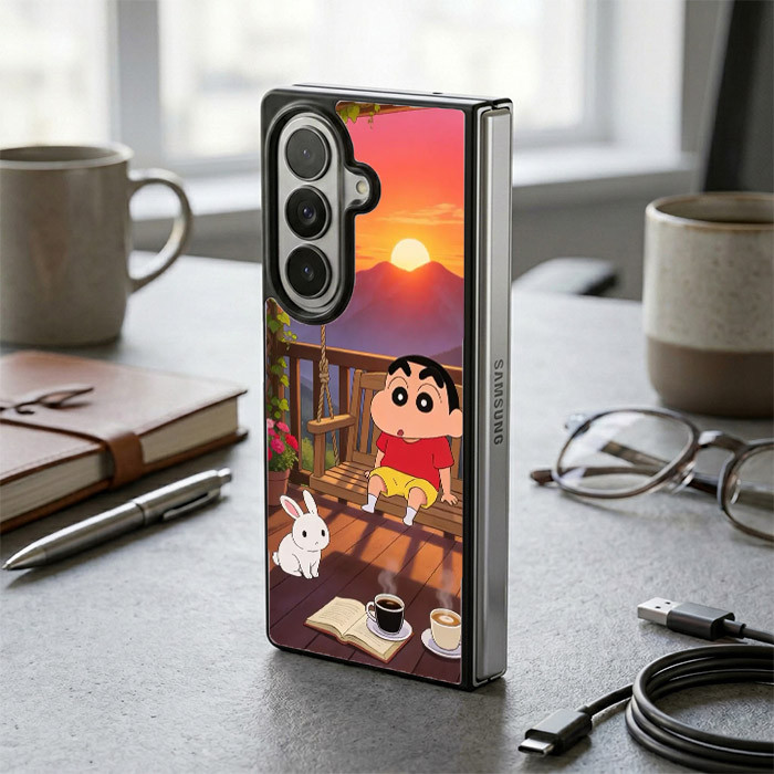 เคส เคส Samsung Z Fold 7 6 5 4 3 Shinchan Sunset Vibes