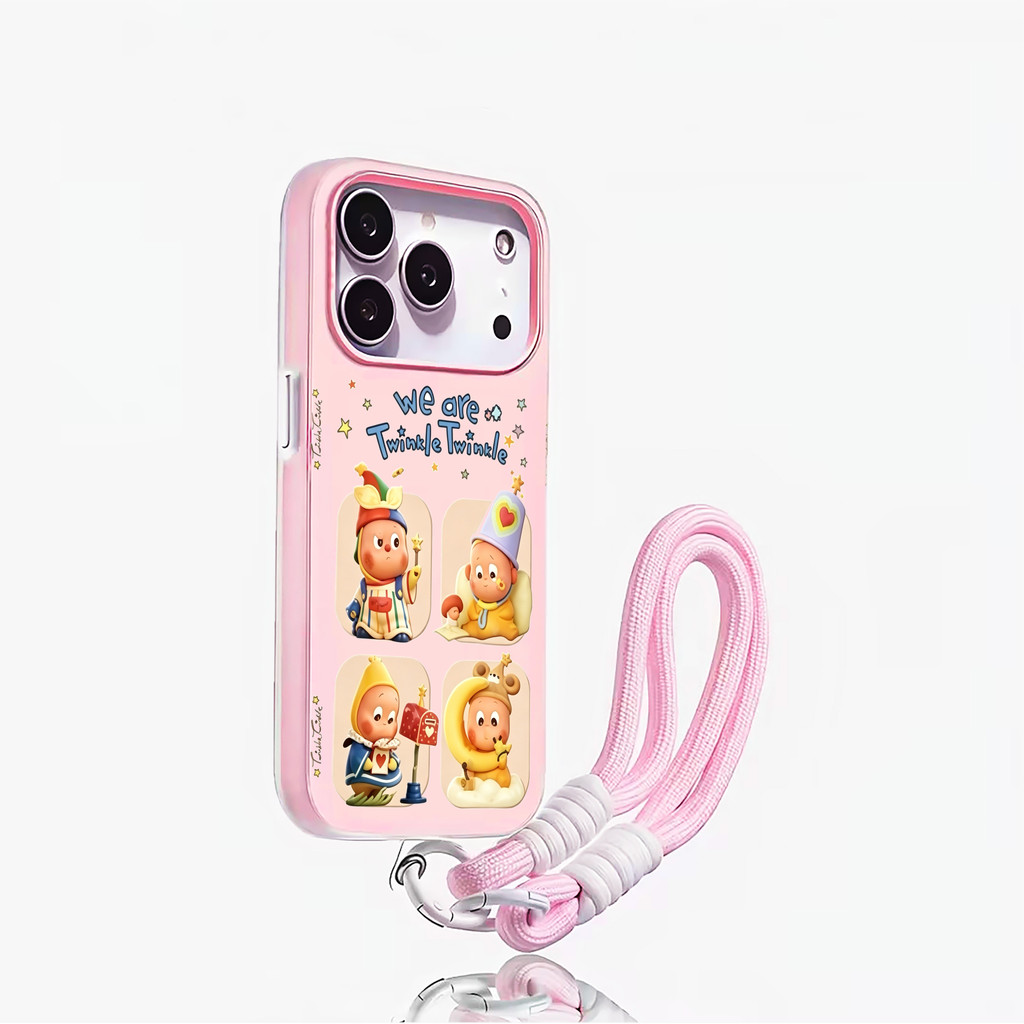 [Set Strap] Cute Yellow People 2 In 1 Case Realme C100 Note 80 C85 Pro P3 Lite C100X C100I 60X C75X 