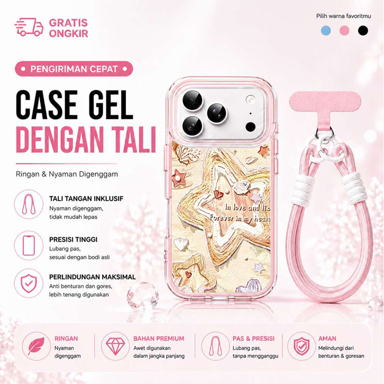 [Set Tail] Cream Star 3 In 1 Casing Hp Vivo Y500 T5 Pro 5G IQOO Z11X T5 Pro Y05 V70 Fe Y31D Y11D Y29