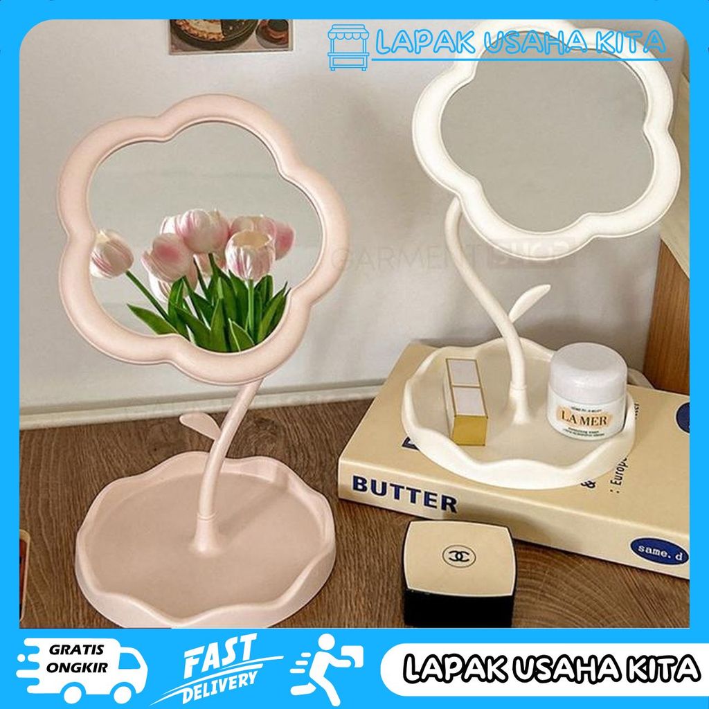 FLOWER MODEL MAKEUP MIRROR STAND MIRROR BEAUTY FLOWER STANDING MIRROR MAKEUP TABLE SAFE PRIVACY