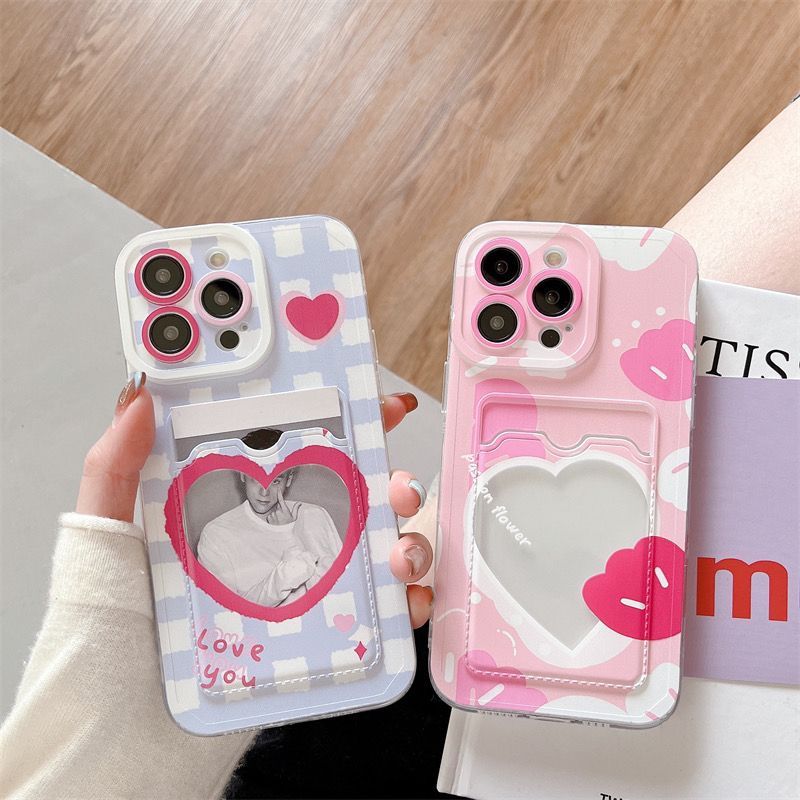 Heart Style Card Holder Casing Hp Oppo A6x A6s A6t A6 Pro 5G Reno 14 Pro 5G A3X A16E A16K A15S A54 4
