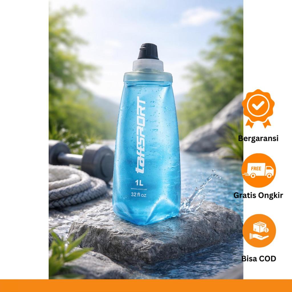 TaffiSPORT Soft Flask Folding Sport Water TPU Drinking Bottle 1L - TS-10