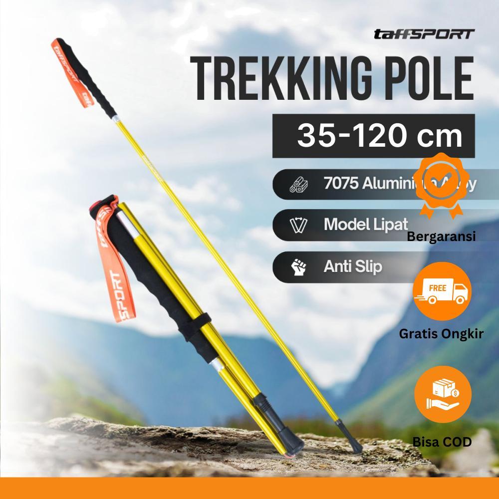 Taffisport ไม้เท้าเดินป่าแบบพับได้ Trekking Pole อลูมิเนียม 7075 120 ซม. - 7075