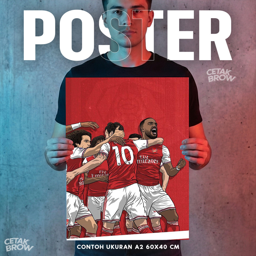 Arsenal FC Dennis Bergkamp Non-Flying Dutchman Masterclass Skill Illustration Poster สามารถพิมพ์ตกแต
