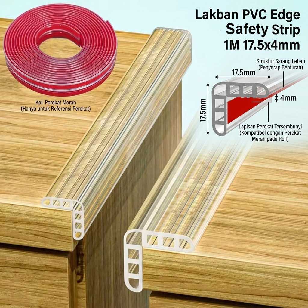 BEST FMA แถบนิรภัยขอบโต๊ะ PVC 1M 17.5x4mm - FM-M1 BIG