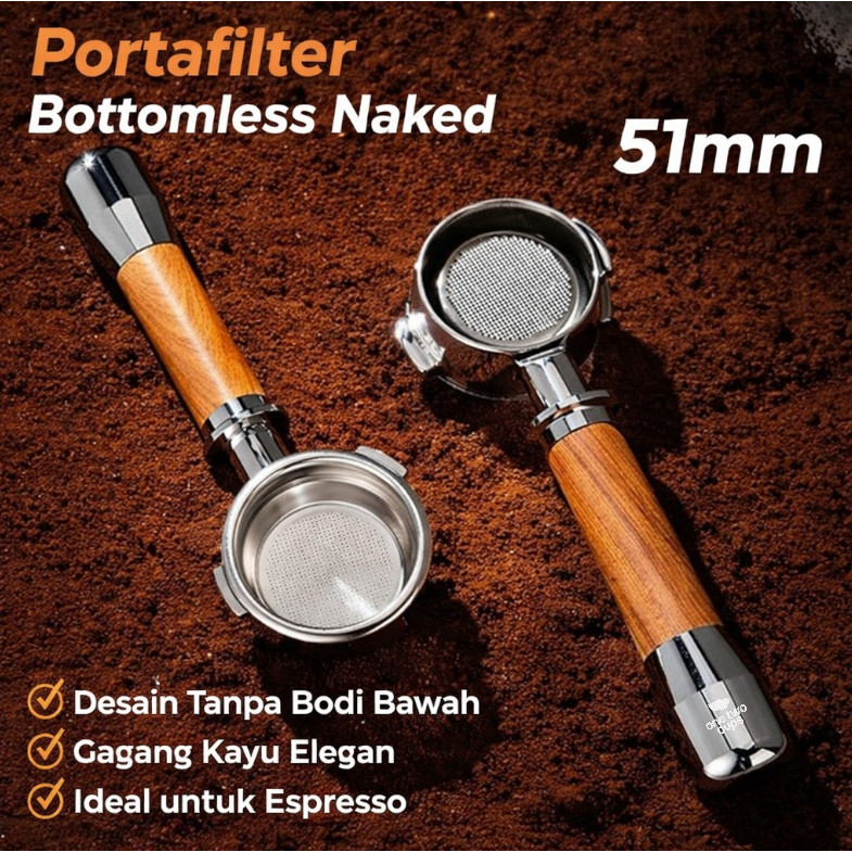Naked Stainless Steel Bottomless Portafilter 51mm - NP55