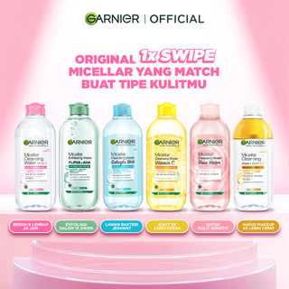 GARNIER Micellar Water ALL VARIANT 400ml Skincare Cleansing Oil - Pembersih Wajah & Make up Membersih dalam sekali swipe Suitable for All Skin Brightening Clear Skin Micellar Cleansing Water