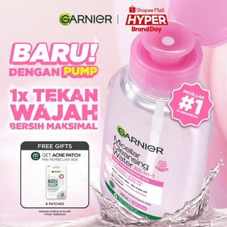 [BARU PUMP] Garnier Micellar Water 300ml All VARIANT Acne Skincare Cleansing Oil Pembersih Wajah Makeup Remover Brightening Clear Skin Micellar Cleansing Water