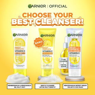 [7.7 HOT SALE] GARNIER Facial Wash ISI 2 ALL VARIANT 100ML Vitamin C Ceramide Anti Jerawat Skincare Pembersih Wajah sabun cuci muka sabun muka glowing dan memutihkan Bright Complete Sakura Glow Face Wash