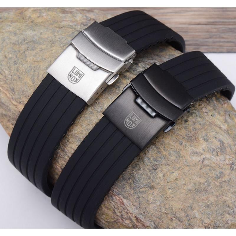 2/20✈Luminox สายนาฬิกาซิลิโคน 3051 3081 Luminox Military Watch 8821 ยางกันน้ําแบบนุ่ม 23mm
