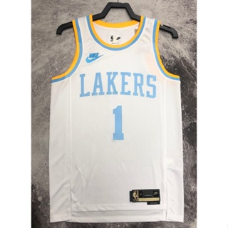 hot pressed 2023 nba Los Angeles Lakers No. 1 Russell retro white basketball jersey