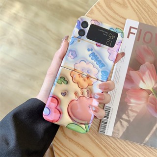 เคสโทรศัพท์มือถือแบบนิ่ม ลายดอกไม้ 3D สําหรับ Samsung Galaxy Flip4 Flip 3 4 Huawei P50 Poket