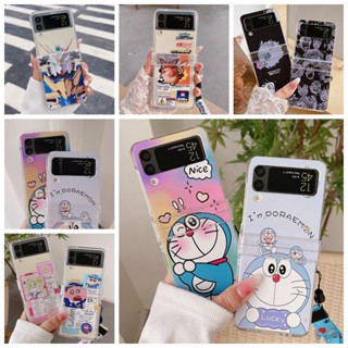 เคสโทรศัพท์มือถือ PC พับได้ กันกระแทก ลายการ์ตูนโดราเอมอน สําหรับ Samsung Galaxy Z Flip 4 5G