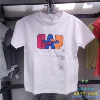 เสื้อยืดแขนสั้น คอกลม ผ้าฝ้าย พิมพ์ลายโลโก้ GAP 854744