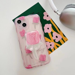 เคสโทรศัพท์มือถือ tpu แบบนิ่ม ลายดอกกุหลาบ สีชมพู สําหรับ iPhone 14 14promax 14pro 11 12 12PRO 12PROMAX 13 13pro 13promax