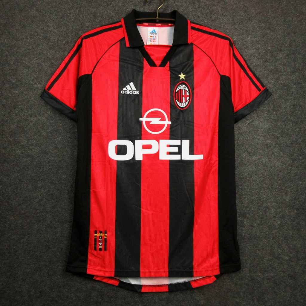 เสื้อกีฬาแขนสั้น ลายทีมชาติฟุตบอล MALDINI SHEVCHENKO 1998 2000 AC Milan ชุดเหย้า