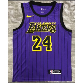 hot pressed nba Los Angeles Lakers No.  24 KObe Bryant purple stripe basketball jersey