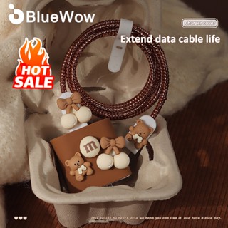 Bluewow ตัวถนอมสายชาร์จ ซิลิโคน ลายการ์ตูนน่ารัก สําหรับ ip 20W 5 ชิ้น ต่อชุด