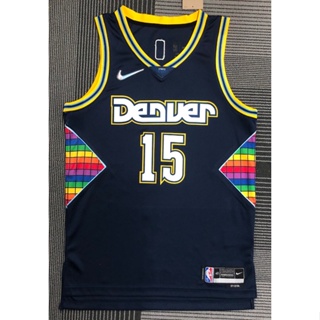 hot pressed 2022 nba Denver  Nuggets No. 15 Jokic dark blue city edition basketball jersey