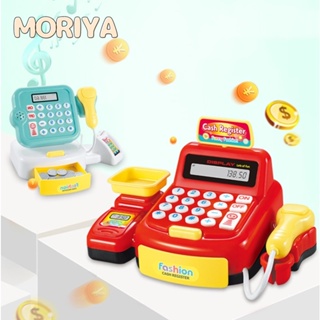 MORIYA Baby Cash Register เครื่องบันทึกเงินสดจำลองของเล่นแบบโต้ตอบสำหรับเด็กวัยแรกเรียนเพื่อการศึกษา