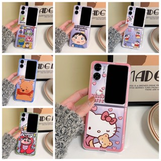 เคสโทรศัพท์มือถือ PC พับได้ กันกระแทก ลายการ์ตูนชินจังน่ารัก สําหรับ OPPO Find N2 Flip 5G