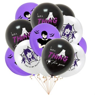 30Pcs Wednesday Adams balloons 12 inch latex balloon decoration for Adams family themed birthday party