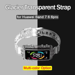 สายนาฬิกาข้อมือซิลิโคนใส สีแคนดี้ แบบเปลี่ยน สําหรับ HUAWEI Band 7 6 6Pro HUAWEI 6 pro