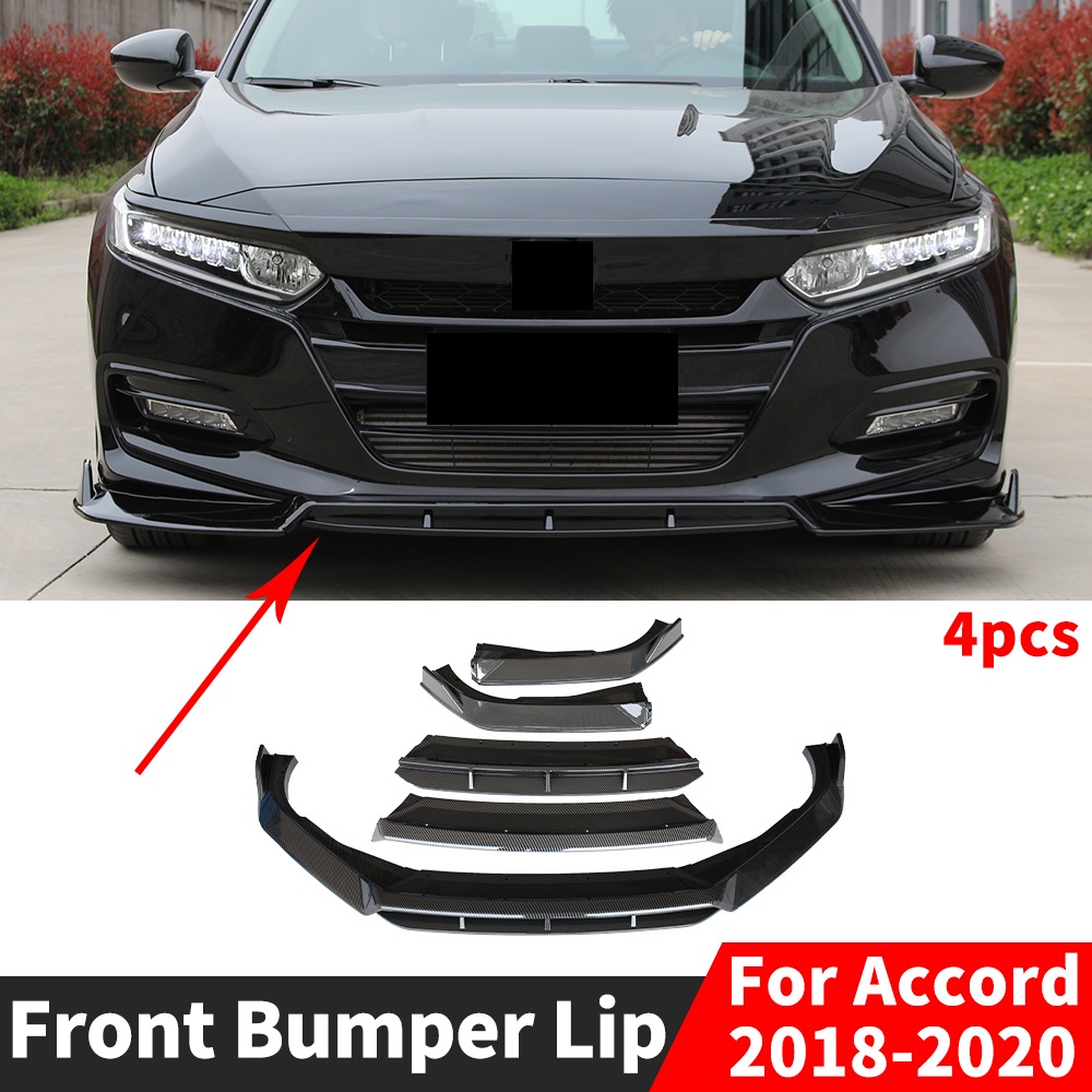 กันชนหน้า Lip Lower Chin สปอยเลอร์ Deflector Protector Guard ตกแต่ง Body Kit Diffuser สําหรับ Honda Accord 2018 2019 2020