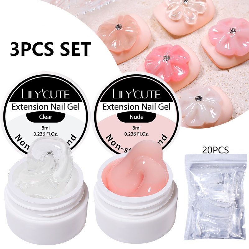 Born PRETTY ชุดต่อเล็บเจล แบบใส ไม่เหนียวติด DIY 8 มล. 3 ชิ้น