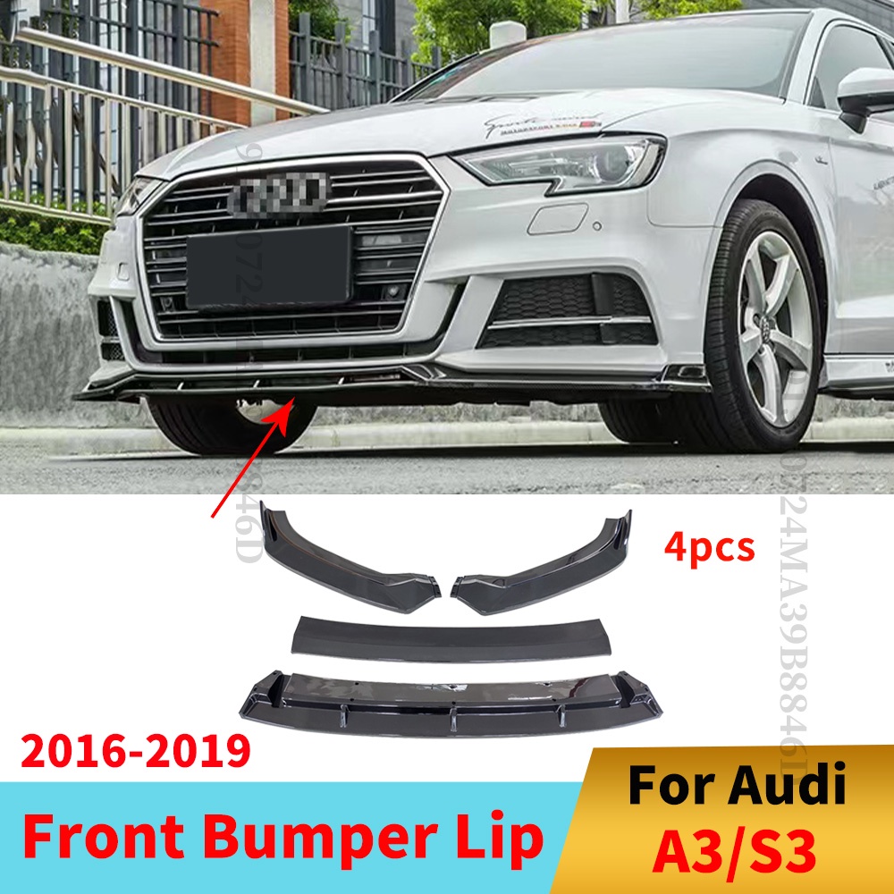 กันชนหน้า Lip Chin Tuning Deflector Facelift สําหรับ Audi A3 S3 8VS 8V7 2019 2018 2017 2016 ซีดาน Sp