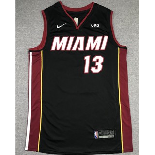 เสื้อกีฬาบาสเก็ตบอล ปักลาย Miami Heat 13 Bam Adebayo สีดํา สําหรับผู้ชาย 2023