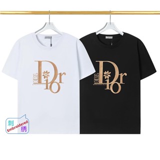 7205 ddd เสื้อยืดแฟชั่น แขนสั้น ปักลาย สําหรับผู้ชาย ผู้หญิง