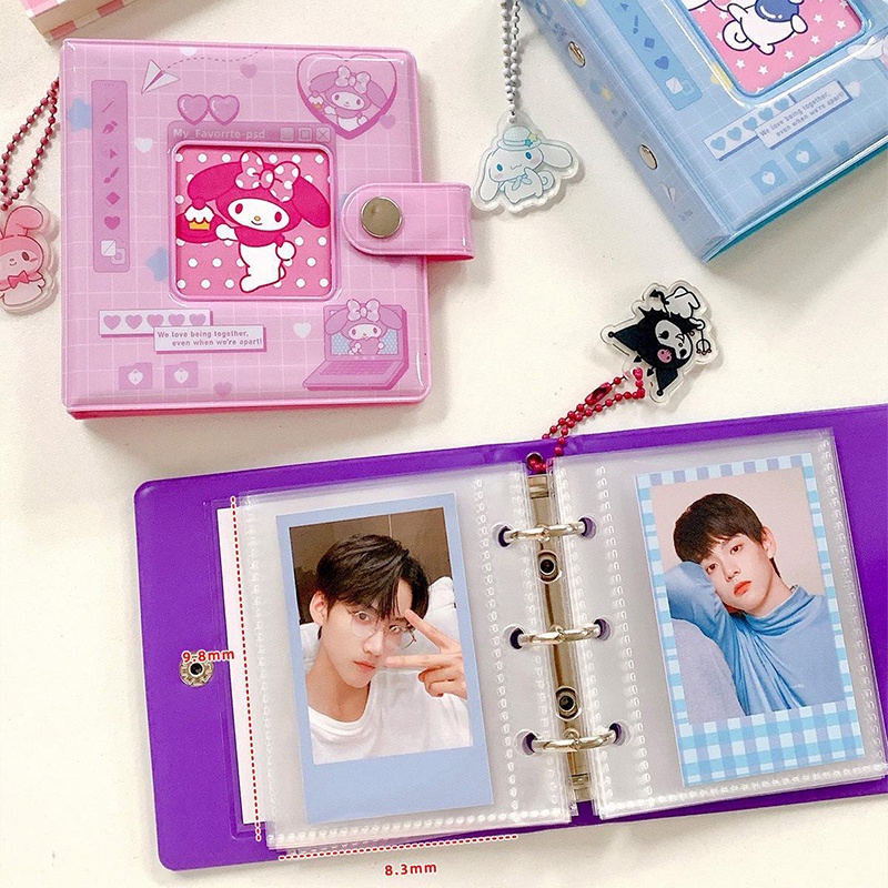 3 นิ้ว Sanrio Kuromi Storage อัลบั้มภาพของขวัญผู้ถือบัตรการ์ตูน Binder ฟรี kawaii Sanrio เครื่องประดับ