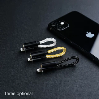 Jcally JM08L อะแดปเตอร์ขยายเสียงหูฟัง HiFi 3.5 มม. เป็น Light-ning C101 DAC 8 ขาตั้ง สาย MFI ชุบเงิน