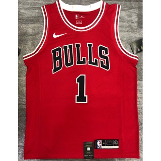 hot pressed nba Chicago Bulls No. 1 Rose red classic basketball jersey