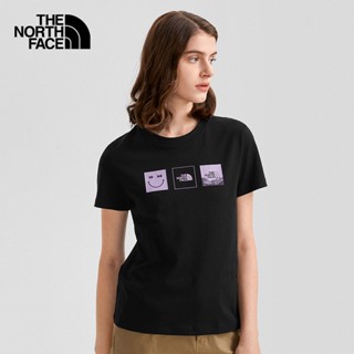 เสื้อยืดแขนสั้น พิมพ์ลาย The North Face ระบายอากาศ สวมใส่สบาย เหมาะกับใส่กลางแจ้ง สําหรับผู้หญิง | 7qtv