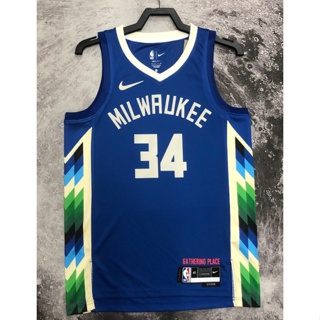 hot pressed 2023 nba Milwaukee Bucks No. 34 Antetokounmpo blue basketball jersey