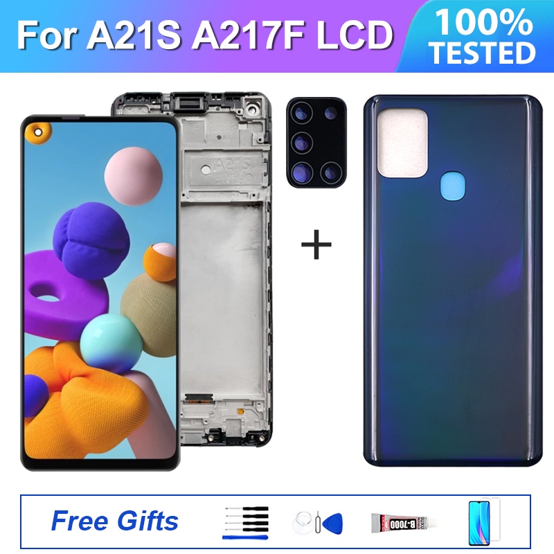 Lcd สําหรับ Samsung Galaxy A21s A217 SM-A217F/DS A217M จอแสดงผล Touch Screen Assembly แบตเตอรี่กลับฝาครอบเปลี่ยน