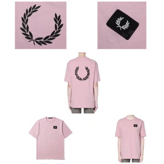 Fredperry เสื้อยืดลําลอง ผ้าฝ้าย แขนสั้น คอกลม พิมพ์ลาย ทรงหลวม สําหรับผู้ชาย และผู้หญิง