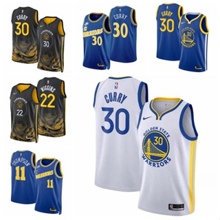 เสื้อกีฬาบาสเก็ตบอล ลายทีม NBA Golden State Warriors Stephen Curry Klay Thompson Andrew Wiggins 2022-23 สําหรับเด็ก