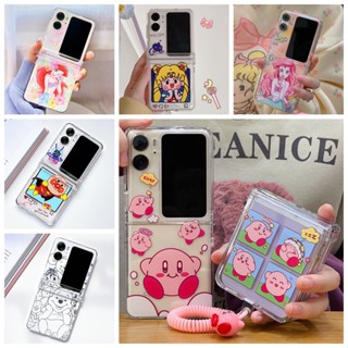 แฟชั่น 3in1 Oppo Find N2 Flip cute catoon kirby toy story เคสใส แบบแข็ง กันกระแทก เคสโทรศัพท์ฝาพับด้านหลัง