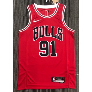 hot pressed 2022 nba Chicago Bulls No. 91 Rodman red basketball jersey