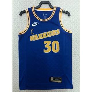 hot pressed 2023 Nba Golden State Warriors No. 30 Curry retro blue basketball jersey