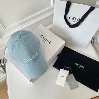 ข้อเสนอพิเศษ แบบจํากัดเวลา#หมวกเบสบอล ผ้ายีน ปักลายตัวอักษร Celine สีฟ้า คุณภาพสูง สไตล์เกาหลี