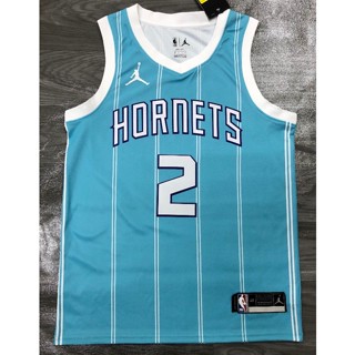 hot pressed Nba Charlotte Hornets No. 2 Ball blue V basketball jersey