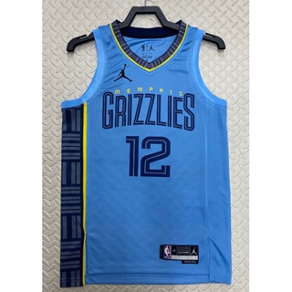 hot pressed 2023 nba Memphis Grizzlies No.12 Morant blue limited basketball jersey